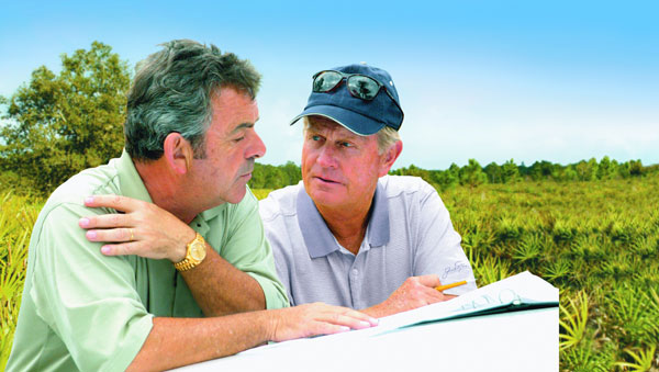 Tony Jacklin and Jack Nicklaus Staking The Concession Golf Course