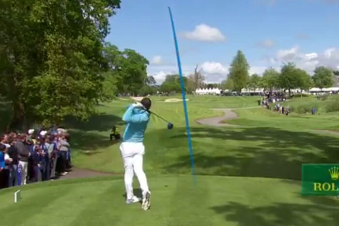 Rory McIlory Bangs 357 Yard Drive Uphill at Irish Open
