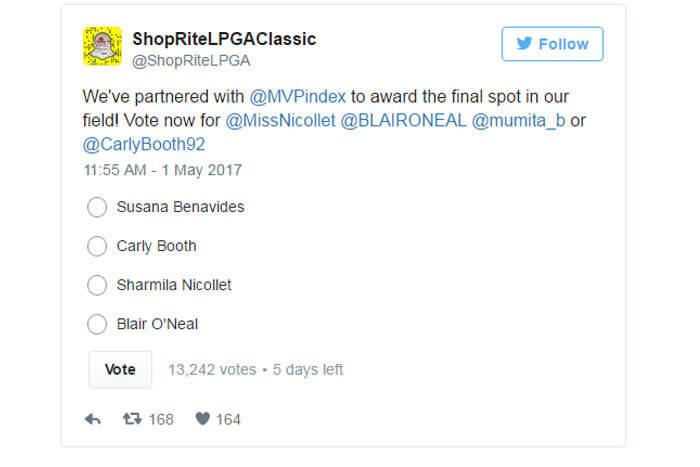 LPGA Using Twitter Vote to Determine Final Tournament Spot
