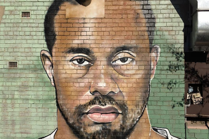 Tiger Woods Mug Shot Mural