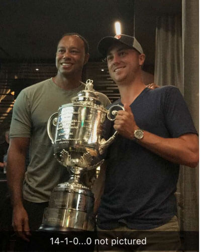 Justin Thomas and Tiger Woods