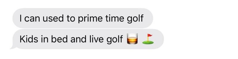 Prime time Golf text
