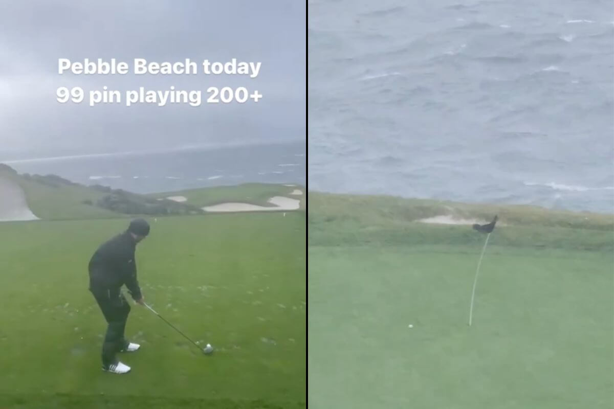 Insane Weather At Pebble Beach Wasn't Stopping This Guy