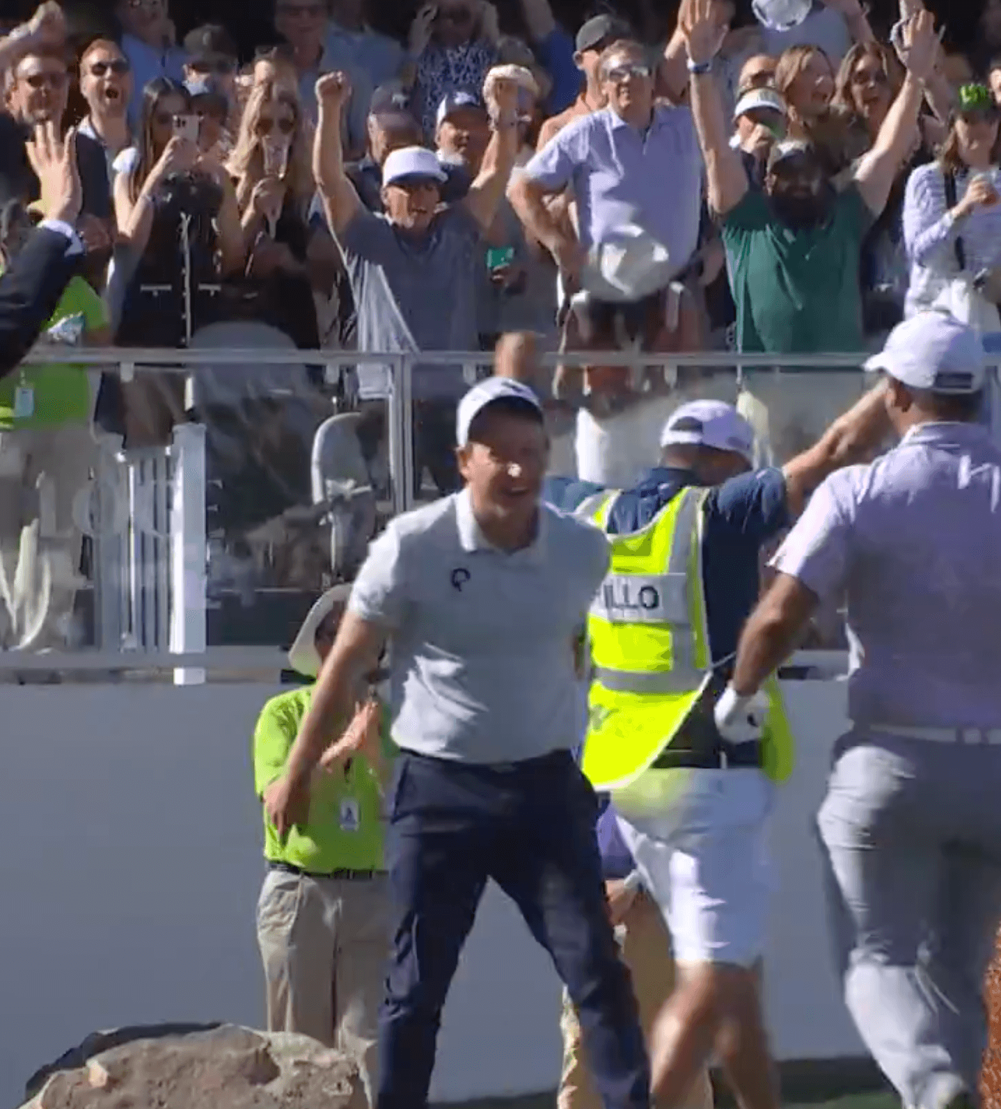 Emiliano Grillo Slam Dunks an ACE at the Stadium Hole at WM Phoenix Open
